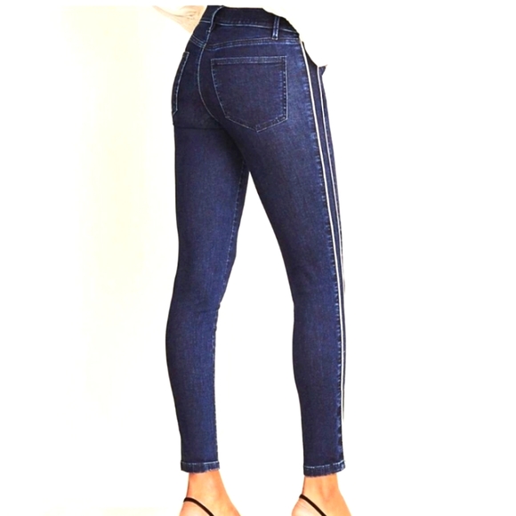 NWT Ann Taylor Piped Side Stripe Skinny Jeans Size 0 Petite NWT - Picture 2 of 11